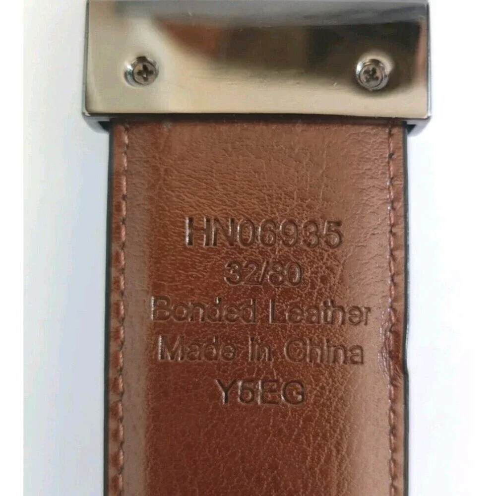 Penguin Mens Bonded Leather Reversible Belt Size 32 Black Brown